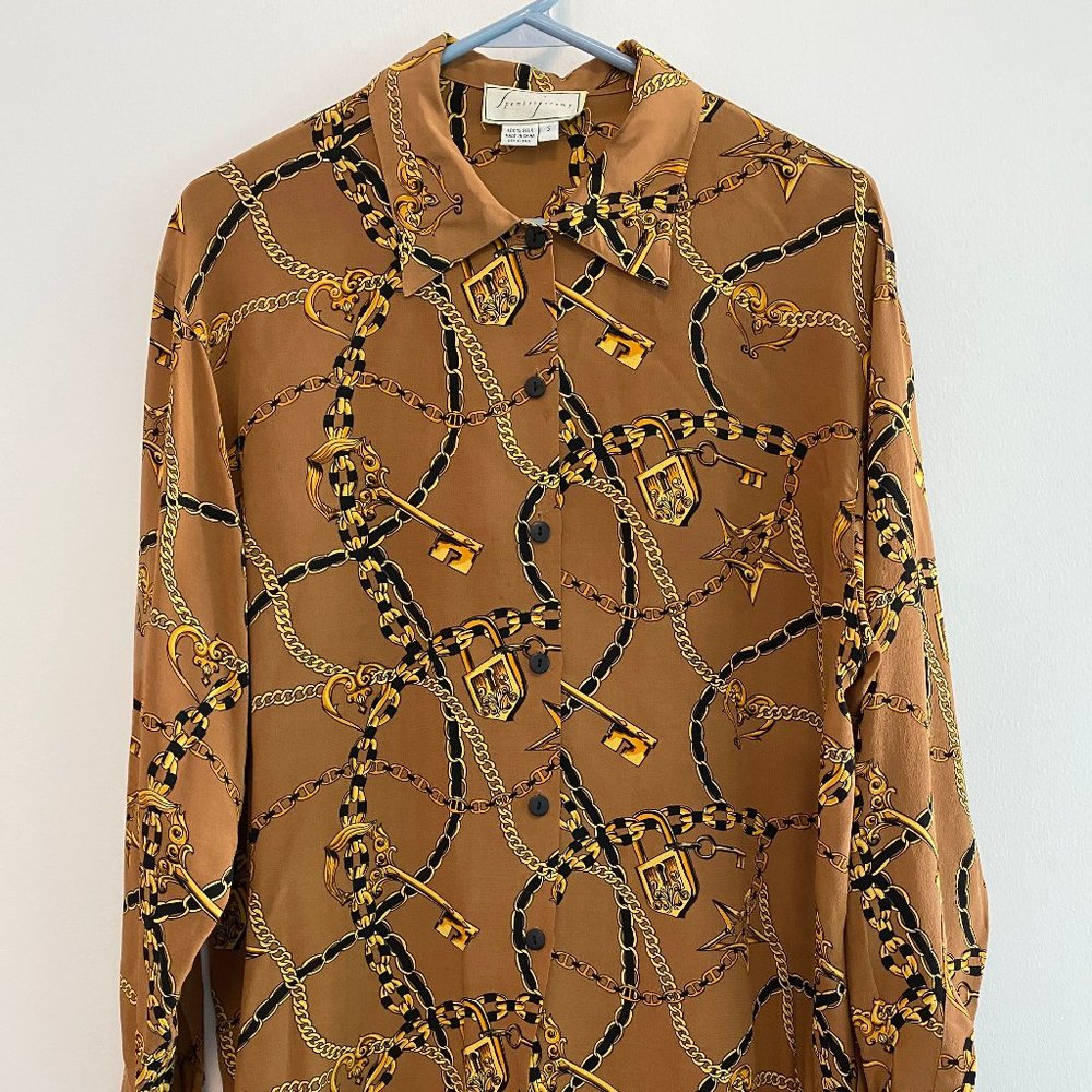 Vintage 100% Silk 90s pattern Blouse